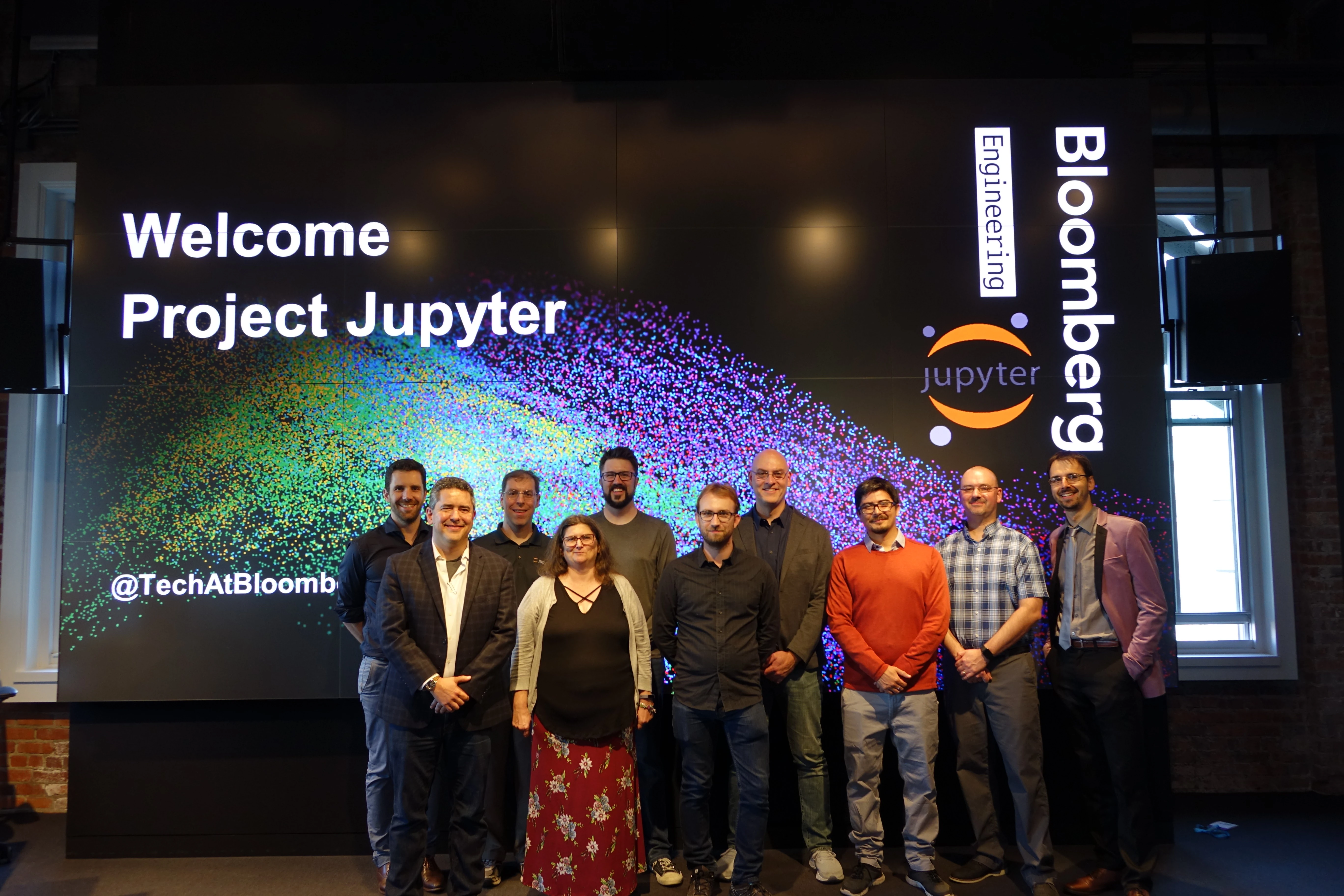 Members of the Project Jupyter Steering Council at Bloomberg Engineering's San Francisco office for a reception on Friday, June 22, 2018, in honor of their receiving the 2017 ACM Software System Award