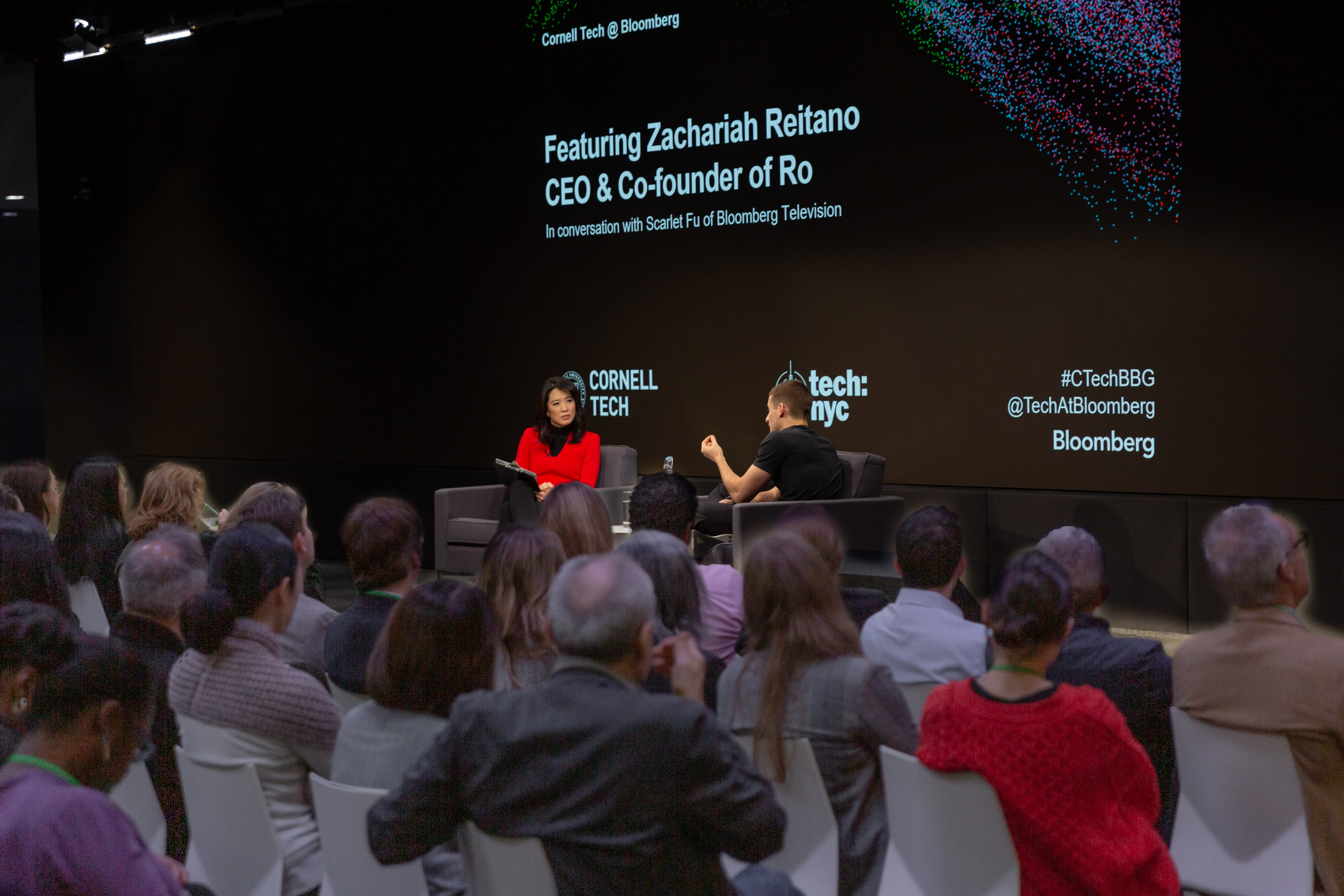 CT@Bloomberg Zachariah Reitano On Monday, November 28, 2019 Cornell Tech @ Bloomberg featured Zachariah Reitano, Co-Founder & CEO of Ro in conversation with Scarlet Fu of Bloomberg Television. Photographer: Lori Hoffman/Bloomberg,