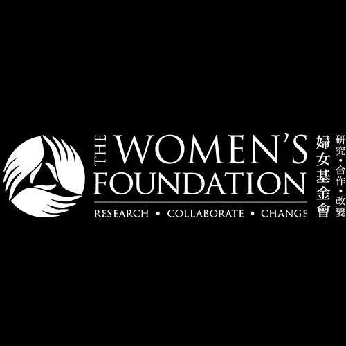 The Women's Foundation of Hong Kong logo in white and on a black background.