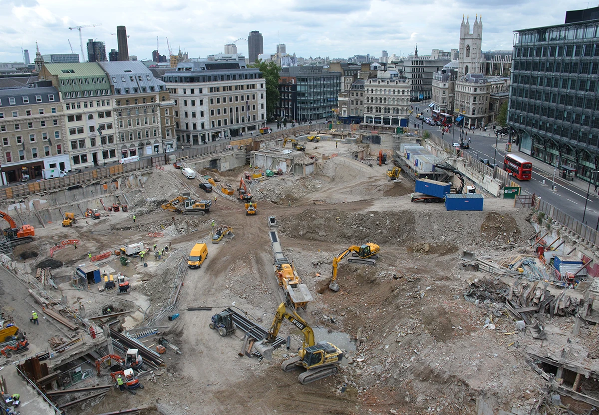 The Bloomberg site under construction.