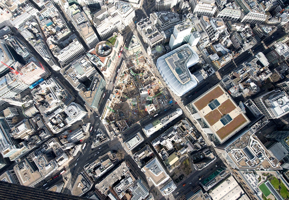 Bloomberg_LDN_Construction_04-1 Aerial view of the Bloomberg construction site in the heart of the City.