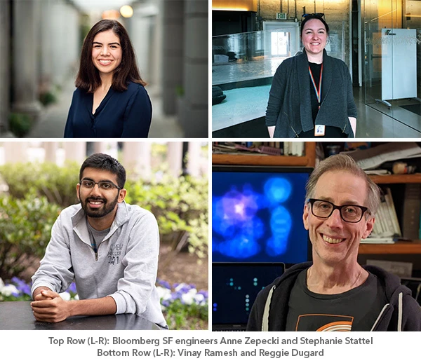 Collage-B Image of the four Bloomberg engineers who worked on this project