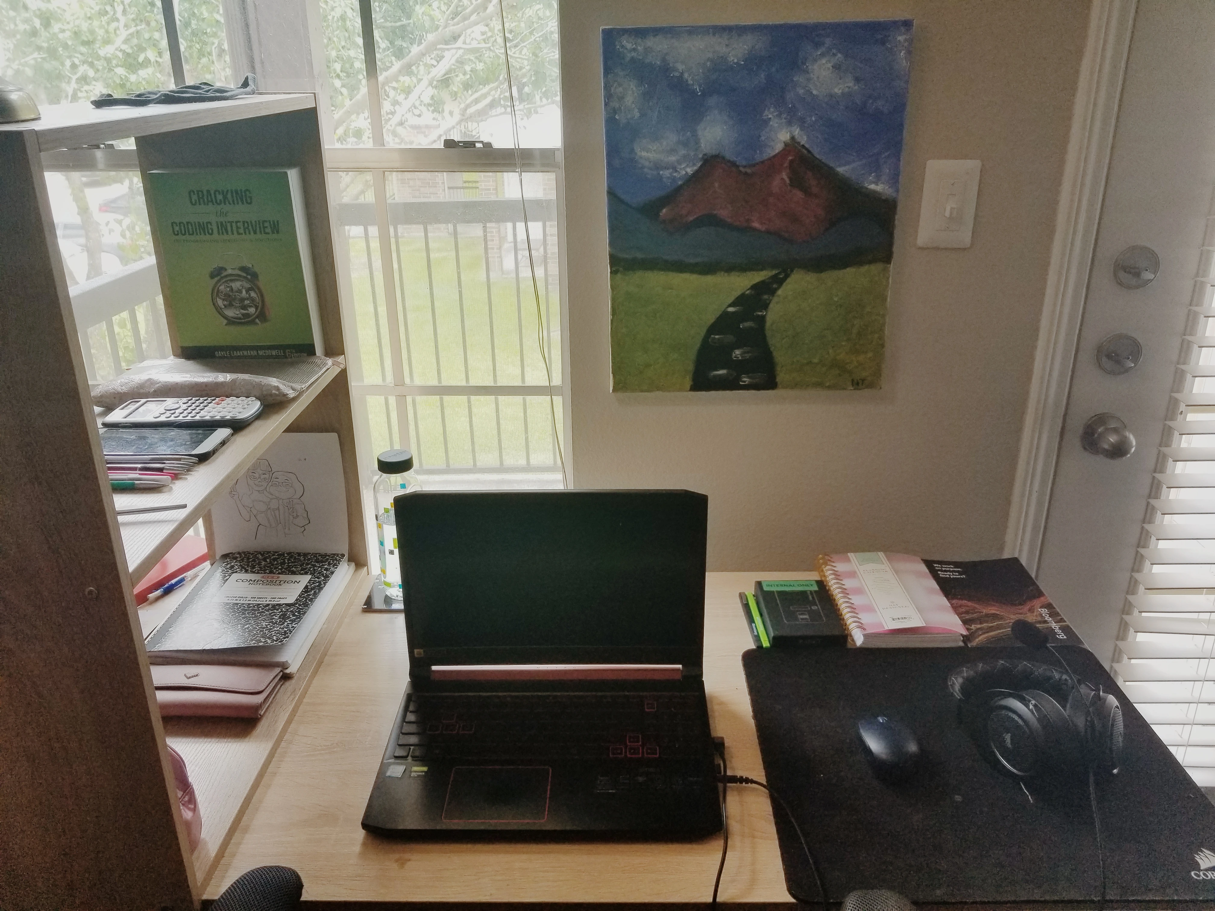 Josephine-WFH Josephine's set up to work remotely