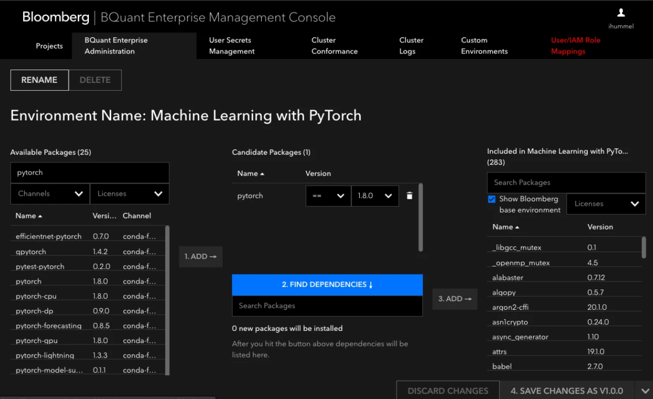 BQuant-Enterprise-Image-1 BQuant Enterprise allows you to create custom environments across users.