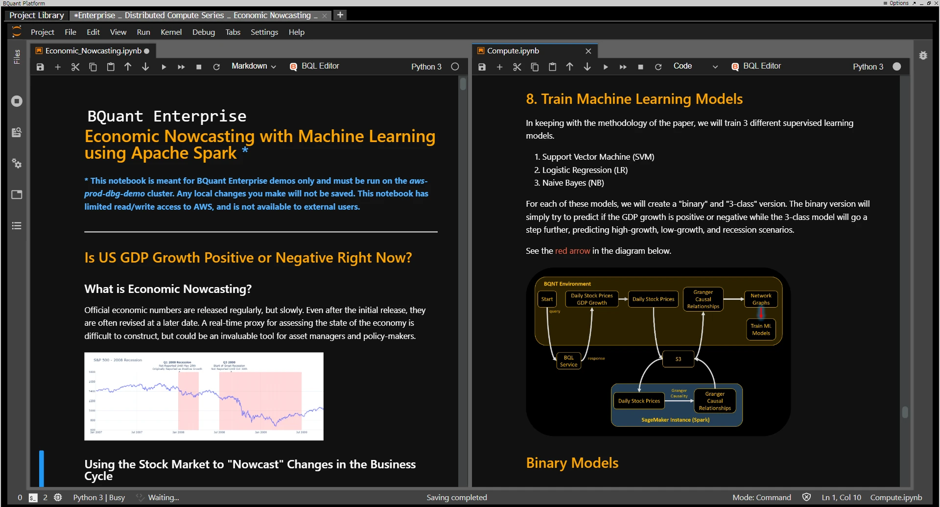 BQuant Enterprise enables you to scale and distribute compute for your machine learning workflows.