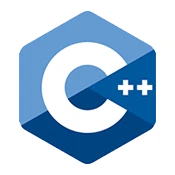 C-plus-plus logo The C++ logo is a blue hexacon with three shades of blue. At the center of the logo is a large, white "C" and to small plus signs.