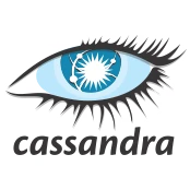 Cassandra_logo The Apache Cassandra open source software logo is a blue cartoon eye with sharp, long, black eyelashes. Underneath the eye is an all-lowercase block of text reading "cassandra".