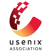 The USENIX Association logo is a semi-ring stylized to look like it's still being built by blocks. The ring fades between dark red, red, orange, and yellow. Underneath is black text reading, "USENIX ASSOCIATION" in all-caps.