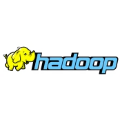 hadoop The Apache Hadoop logo is a yellow cartoon elephant with a light blue all-lowercase "Hadoop" text to the right.