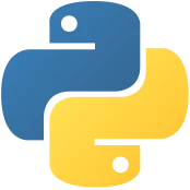 The Python icon is a combination of two stylized snakes intertwined to form a soft-edged "plus" sign. The snake on the top left is blue and the bottom-right snake is yellow.