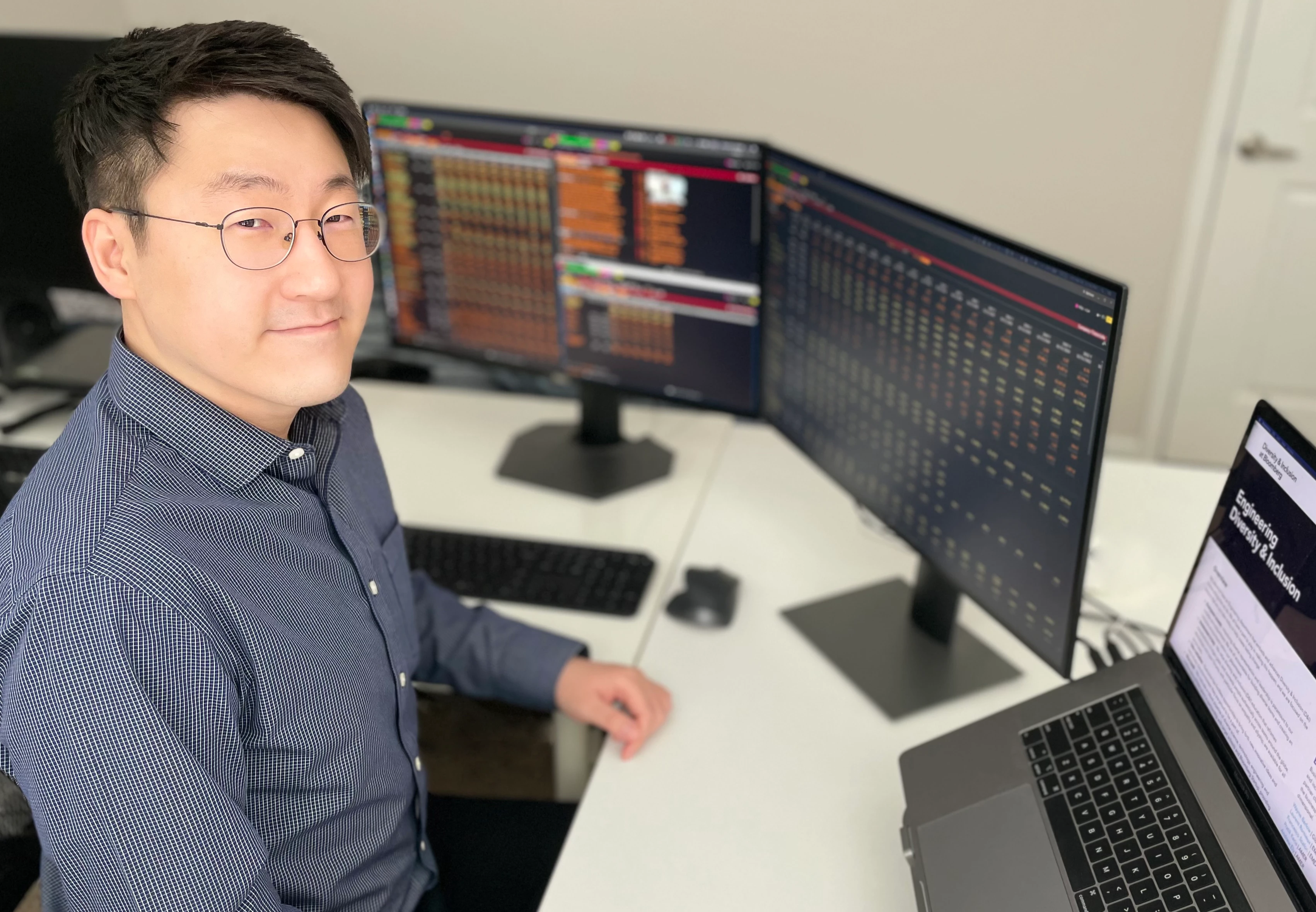 Sang Beom Kim Sang Beom Kim sits in front of his workstation