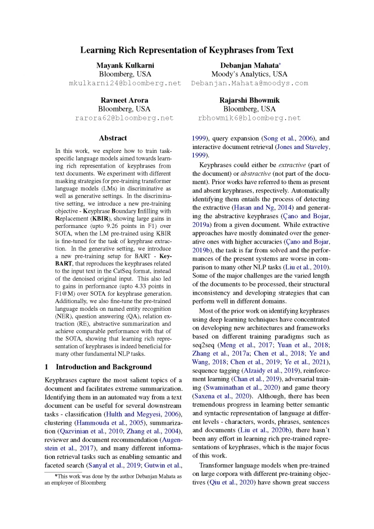 Learning_Rich_Representation_of_Keyphrases_Camera_Ready_1_Page_01 Front page of paper published at NAACL 2022 titled "Learning Rich Representation of Keyphrases from Text"