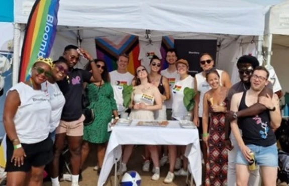 London-Black-Pride1 Members of Bloomberg’s BPROUD London chapter attended UK Black Pride in August 2022.