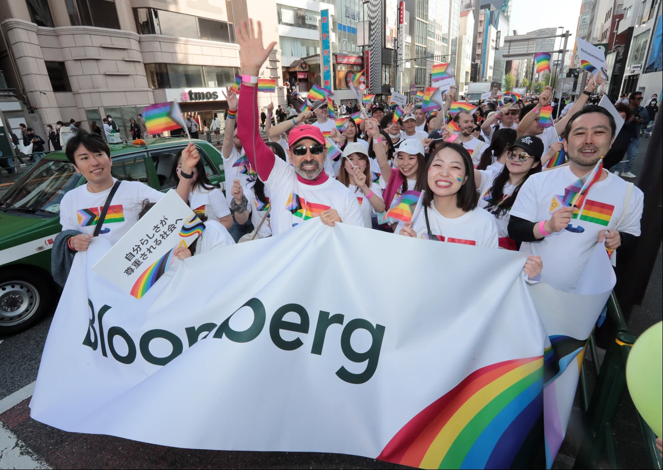 image3 Bloomberg employees represent the Tokyo office at this year’s Pride parade in April.