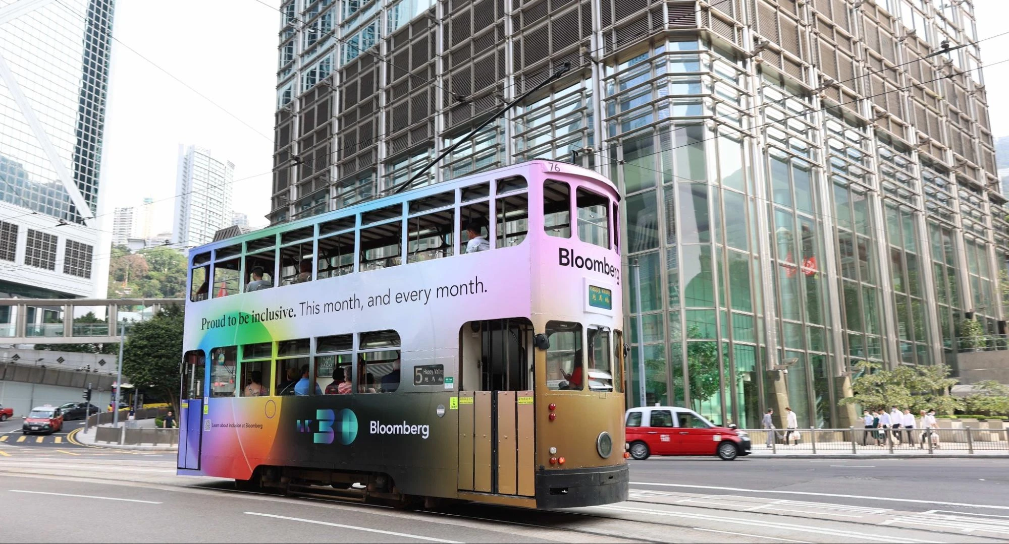 image7 This year, Bloomberg sponsored a public tram in Hong Kong, proudly showing the company’s commitment to inclusion in the city’s busy streets.