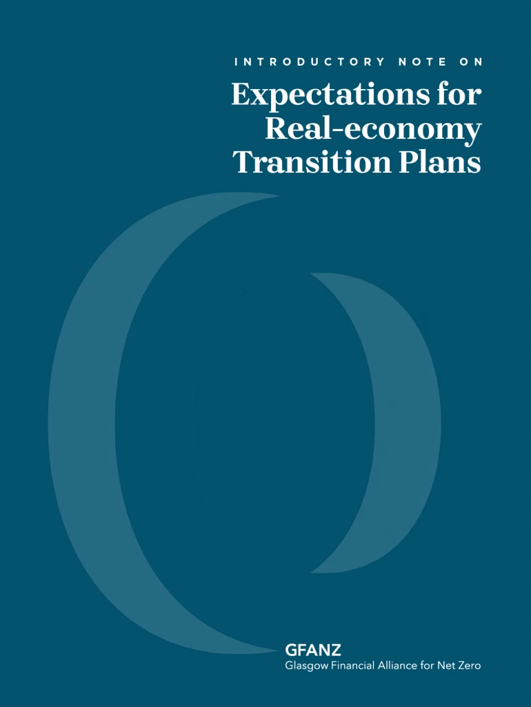 GFANZ Introductory note on Expectations for Real Economy Transition Plans