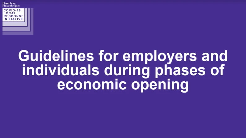 Guidenlines for employers and individuals during phases of economic opening