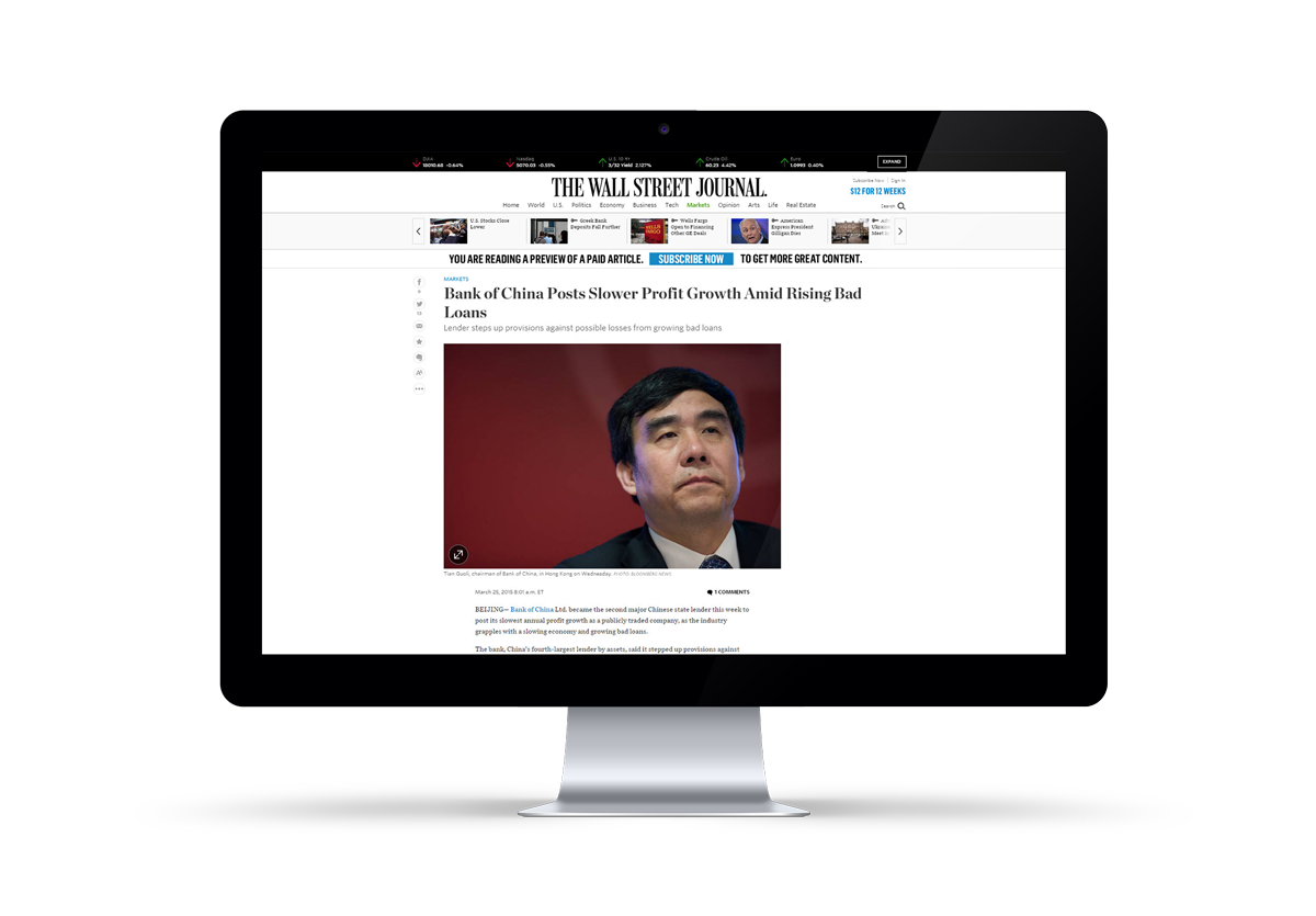 Comparison of Bloomberg, Reuters, and The Wall Street Journal