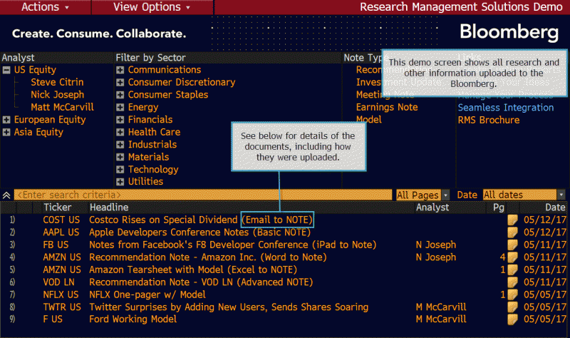bloomberg terminal features