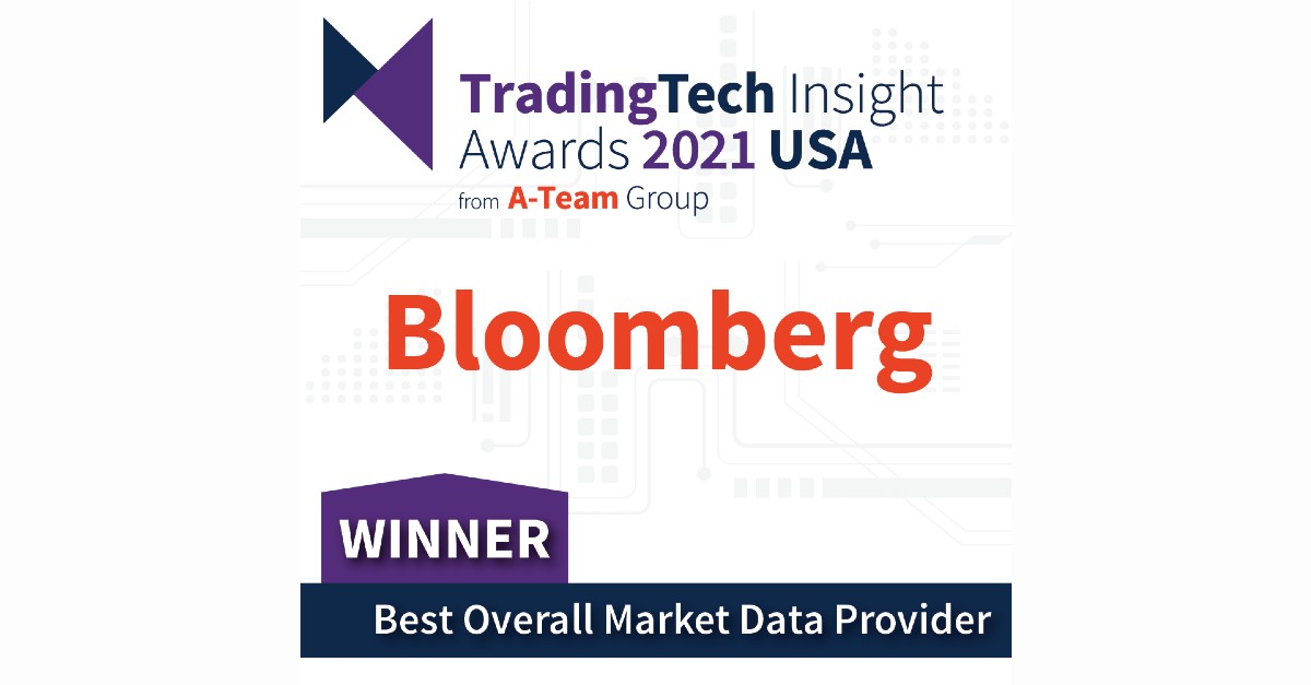 Bloomberg ganha prêmio TradingTech de Melhor Provedor de Dados