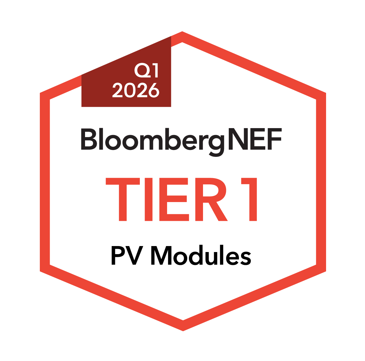 BNEF Tier 1 PV Modules Q1 2026 badge