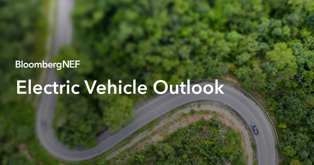 BloombergNEF Electric Vehicle Outlook 2026 graphic representing global EV market growth and regional divergence